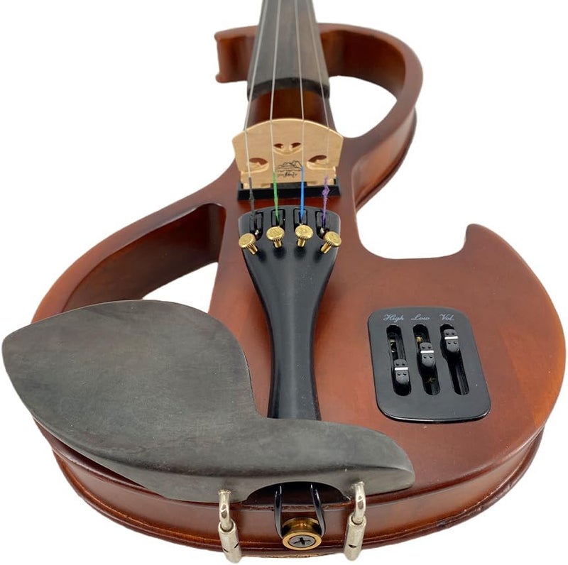 ModouString 4 String Electric Violin 4/4 full size violin kit with Ebony Fittings,Case, Bow, Cable and Other accessories for Beginners, Students, Adults Metallic Paint (Red) - Image 3